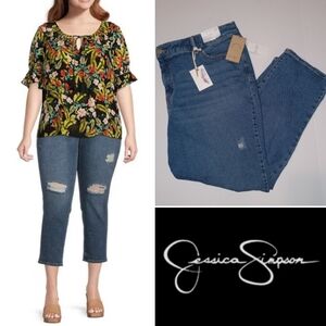 Jessica Simpson Spotlight High Rise Slim Straight Jeans 27" Inseam